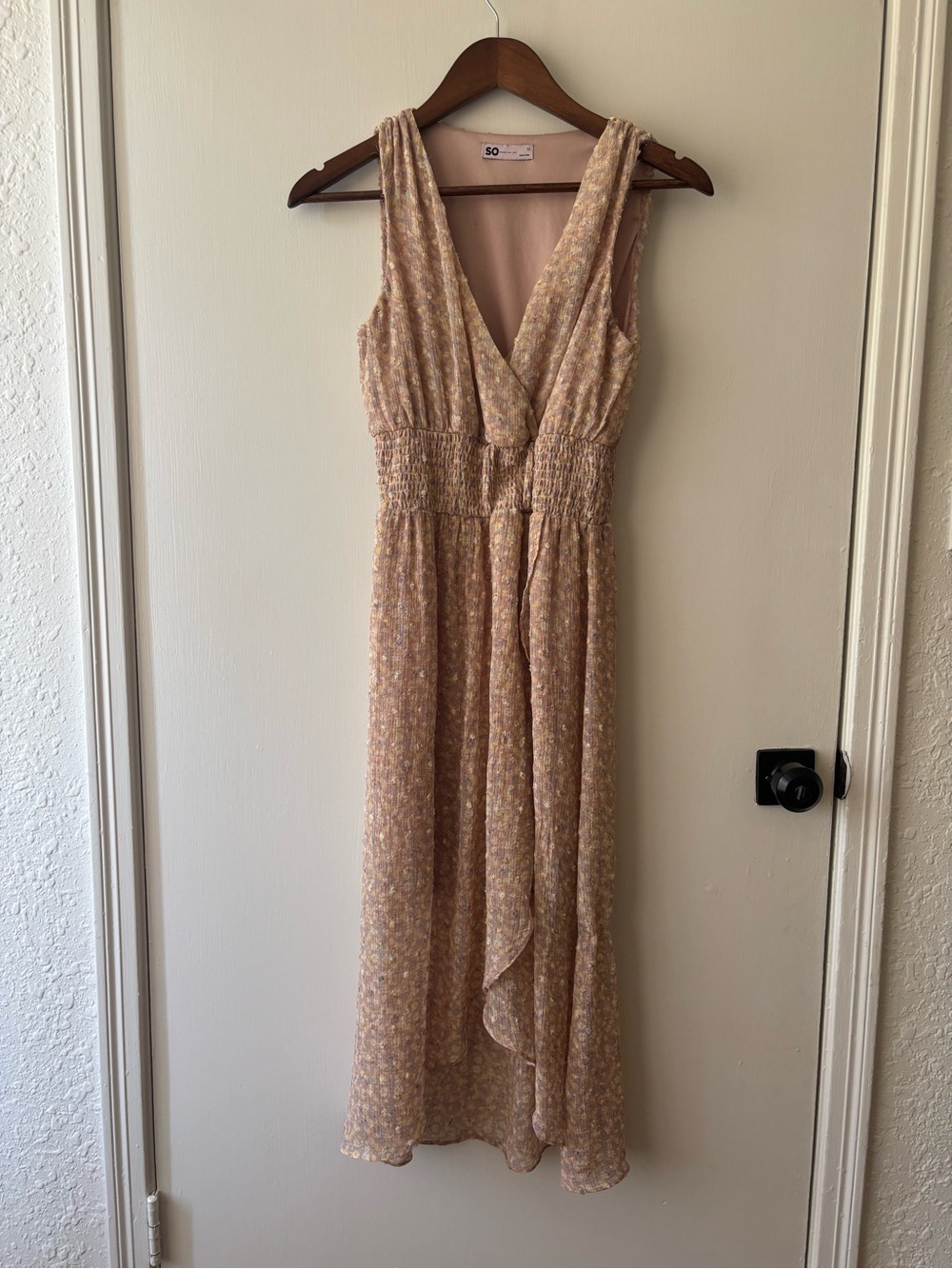 SO Peach Floral Wrap Maxi Dress